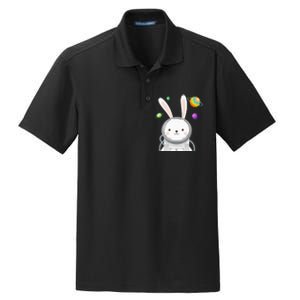 Happy Easter Day Bunny Egg astronaut Space Dry Zone Grid Polo