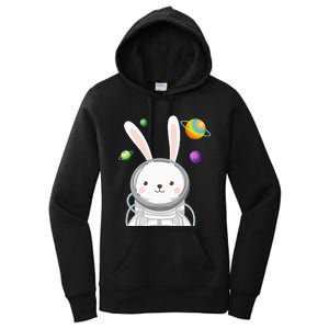 Happy Easter Day Bunny Egg astronaut Space Women's Pullover Hoodie