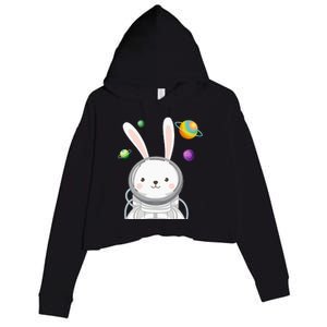 Happy Easter Day Bunny Egg astronaut Space Crop Fleece Hoodie