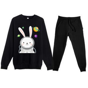 Happy Easter Day Bunny Egg astronaut Space Premium Crewneck Sweatsuit Set