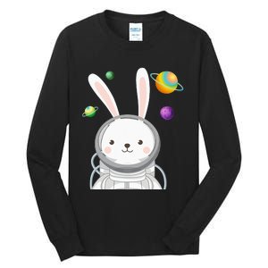 Happy Easter Day Bunny Egg astronaut Space Tall Long Sleeve T-Shirt