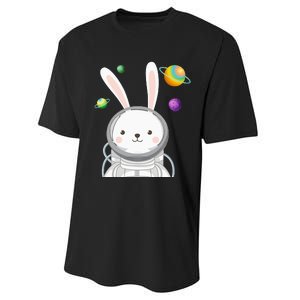 Happy Easter Day Bunny Egg astronaut Space Performance Sprint T-Shirt