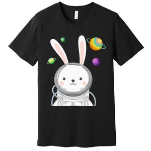 Happy Easter Day Bunny Egg astronaut Space Premium T-Shirt