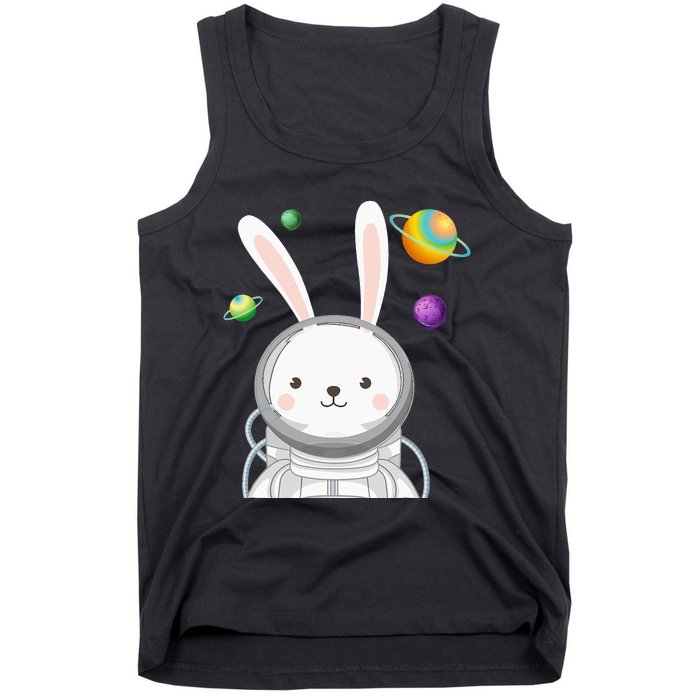 Happy Easter Day Bunny Egg astronaut Space Tank Top