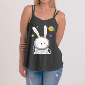 Happy Easter Day Bunny Egg astronaut Space Women's Strappy Tank