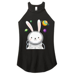 Happy Easter Day Bunny Egg astronaut Space Women's Perfect Tri Rocker Tank