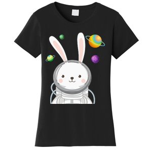 Happy Easter Day Bunny Egg astronaut Space Women's T-Shirt