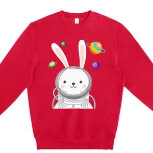 Happy Easter Day Bunny Egg astronaut Space Premium Crewneck Sweatshirt