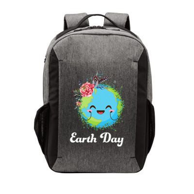 Happy Earth Day Cute Earth With Floral Wreath Vector Backpack