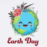 Happy Earth Day Cute Earth With Floral Wreath Tank Top