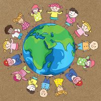 Happy Earth Day Children Around The World Cotton Canvas Backpack