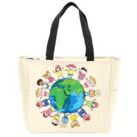 Happy Earth Day Children Around The World Zip Tote Bag
