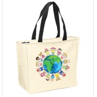 Happy Earth Day Children Around The World Zip Tote Bag