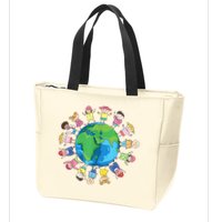 Happy Earth Day Children Around The World Zip Tote Bag