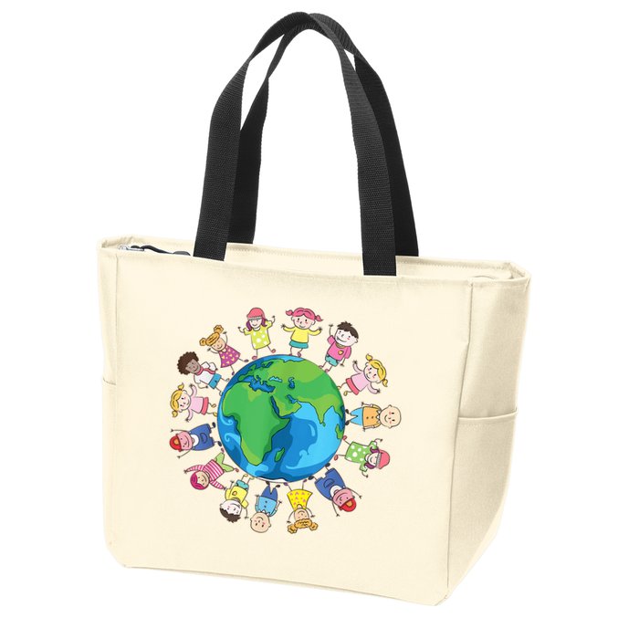 Happy Earth Day Children Around The World Zip Tote Bag