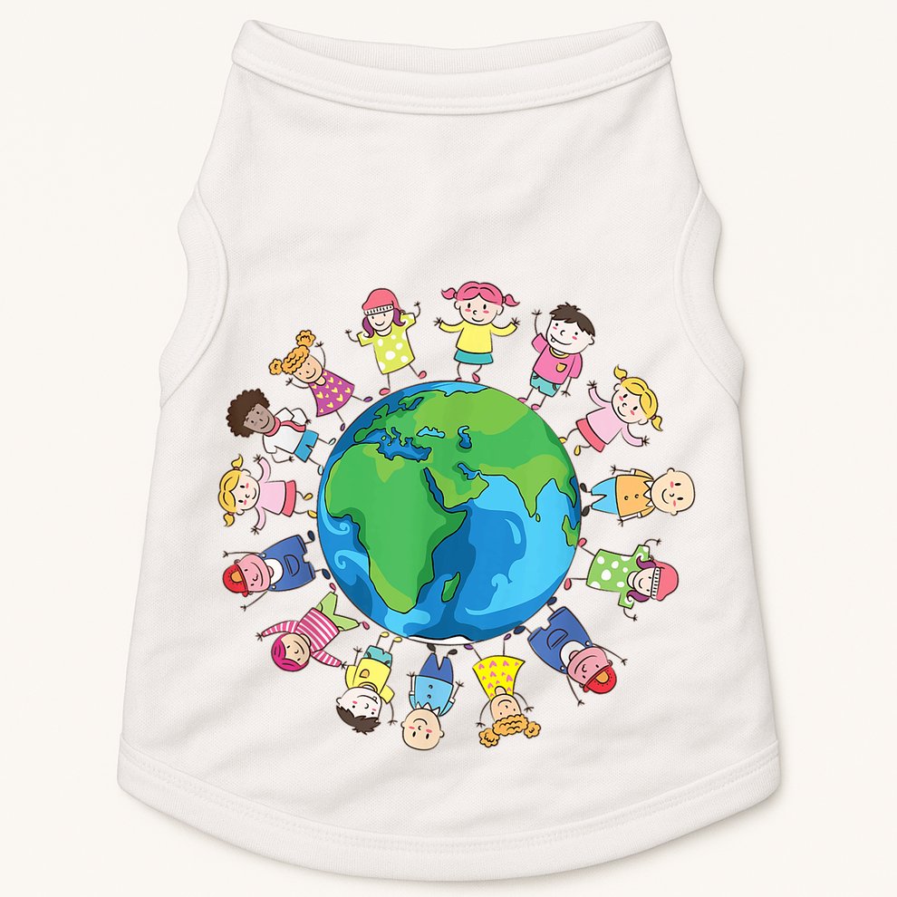 Happy Earth Day Children Around The World Doggie Tank