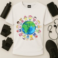 Happy Earth Day Children Around The World Cooling Performance Crew T-Shirt