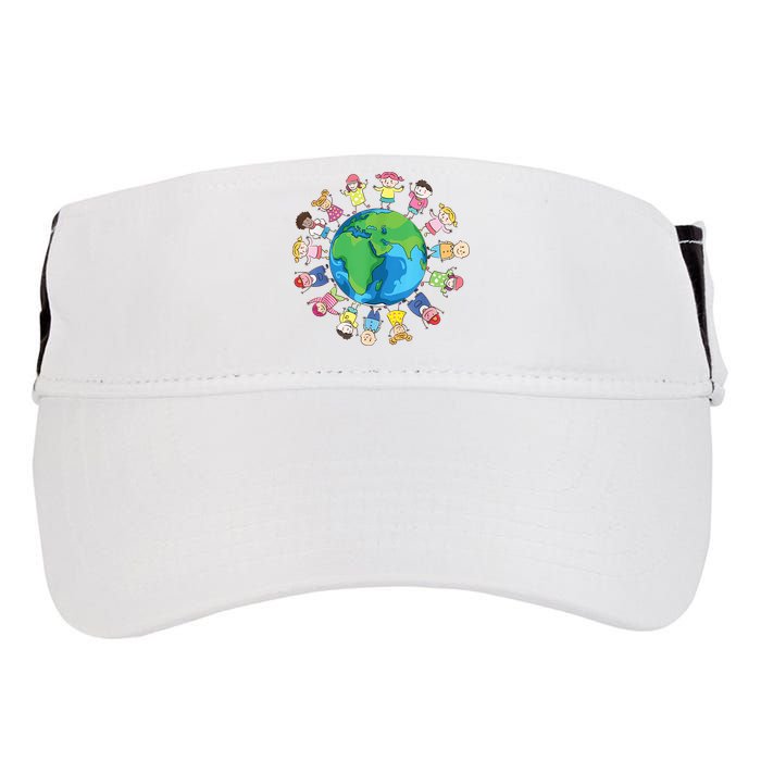 Happy Earth Day Children Around The World Adult Drive Performance Visor