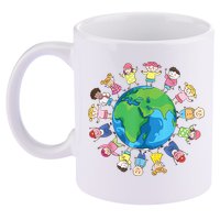 Happy Earth Day Children Around The World 11oz C Handle Ceramic Mug