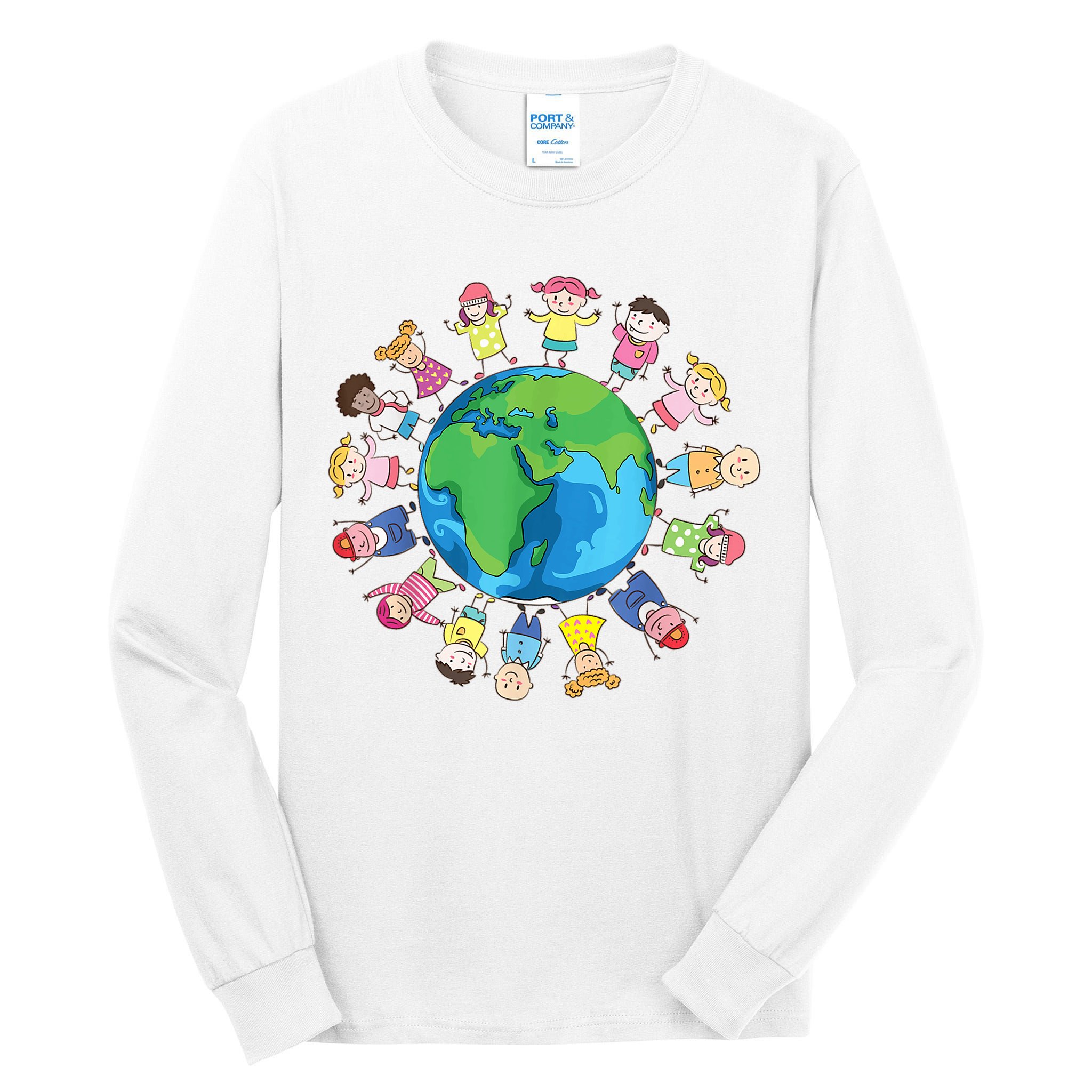 Happy Earth Day Children Around The World Tall Long Sleeve T-Shirt