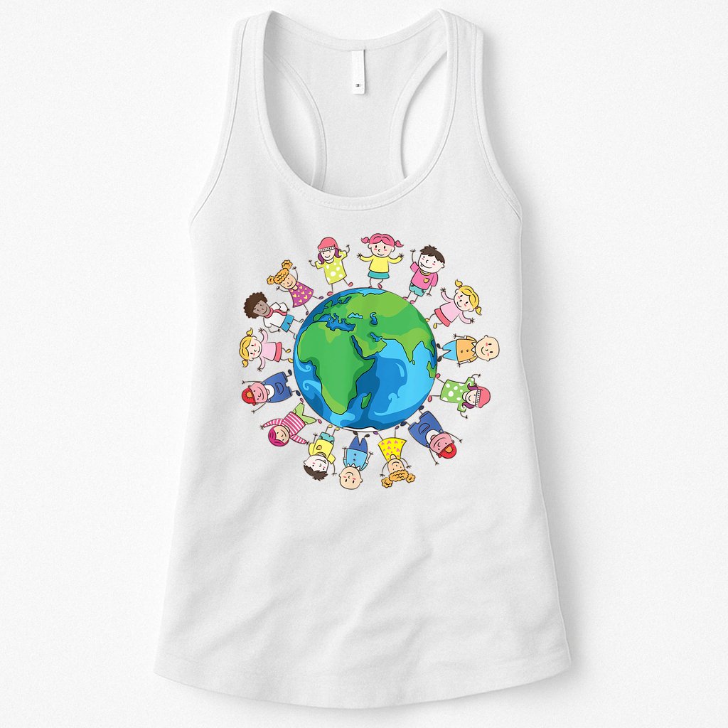 Happy Earth Day Children Around The World Womens Tank Top