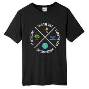 Happy Earth Day Plant Trees Clean Seas Save Bees Fun Science Tall Fusion ChromaSoft Performance T-Shirt