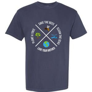 Happy Earth Day Plant Trees Clean Seas Save Bees Fun Science Garment-Dyed Heavyweight T-Shirt