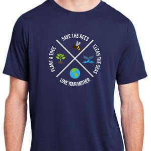 Happy Earth Day Plant Trees Clean Seas Save Bees Fun Science Adult ChromaSoft Performance T-Shirt