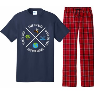 Happy Earth Day Plant Trees Clean Seas Save Bees Fun Science Pajama Set