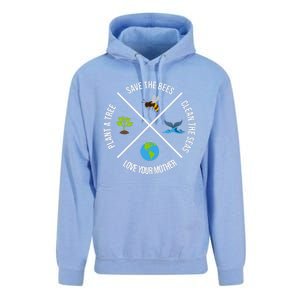 Happy Earth Day Plant Trees Clean Seas Save Bees Fun Science Unisex Surf Hoodie