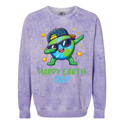 Happy Earth Day 2024 Funny Earth Day Dab Colorblast Crewneck Sweatshirt