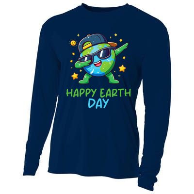 Happy Earth Day 2024 Funny Earth Day Dab Cooling Performance Long Sleeve Crew