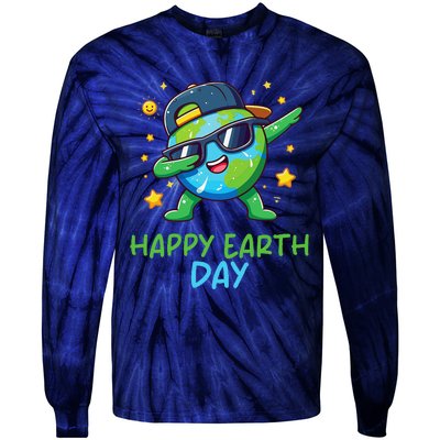 Happy Earth Day 2024 Funny Earth Day Dab Tie-Dye Long Sleeve Shirt