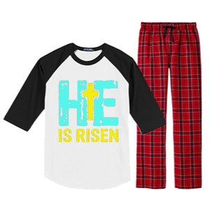 Happy Easter Day He Is Risen Christian Easter Raglan Sleeve Pajama Set