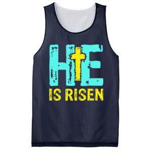 Happy Easter Day He Is Risen Christian Easter Mesh Reversible Basketball Jersey Tank