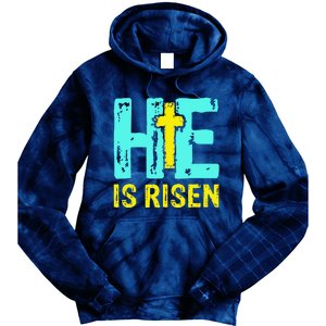 Happy Easter Day He Is Risen Christian Easter Tie Dye Hoodie