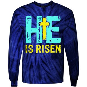 Happy Easter Day He Is Risen Christian Easter Tie-Dye Long Sleeve Shirt