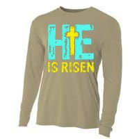 Happy Easter Day He Is Risen Christian Easter Cooling Performance Long Sleeve Crew