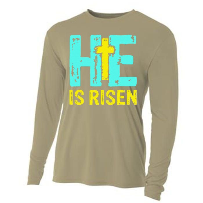 Happy Easter Day He Is Risen Christian Easter Cooling Performance Long Sleeve Crew