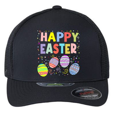 Happy Easter Day Bunny Egg Hunting Spring Christian Holiday Gift Flexfit Unipanel Trucker Cap