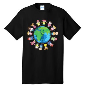 Happy Earth Day Children Around The World Tall T-Shirt