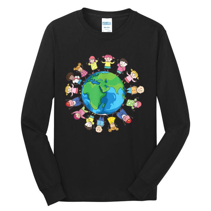 Happy Earth Day Children Around The World Tall Long Sleeve T-Shirt