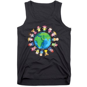 Happy Earth Day Children Around The World Tank Top