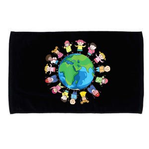 Happy Earth Day Children Around The World Microfiber Hand Towel