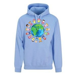 Happy Earth Day Children Around The World Unisex Surf Hoodie