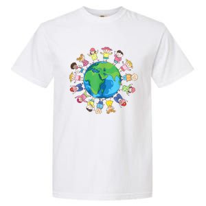 Happy Earth Day Children Around The World Garment-Dyed Heavyweight T-Shirt