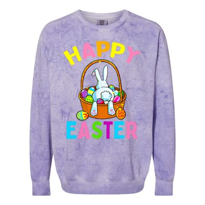 Happy Easter Day Bunny Hunting Chocolate Eggs Egg Hunt Funny Gift Colorblast Crewneck Sweatshirt