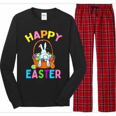 Happy Easter Day Bunny Hunting Chocolate Eggs Egg Hunt Funny Gift Long Sleeve Pajama Set