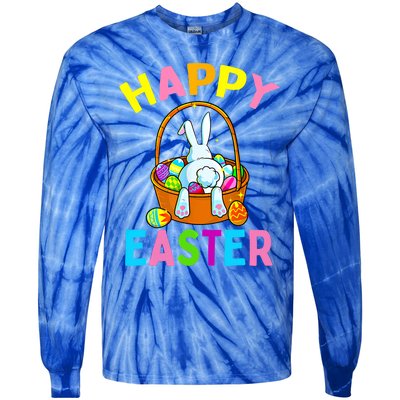 Happy Easter Day Bunny Hunting Chocolate Eggs Egg Hunt Funny Gift Tie-Dye Long Sleeve Shirt