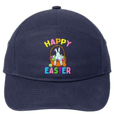 Happy Easter Day Bunny Hunting Chocolate Eggs Egg Hunt Funny Gift 7-Panel Snapback Hat